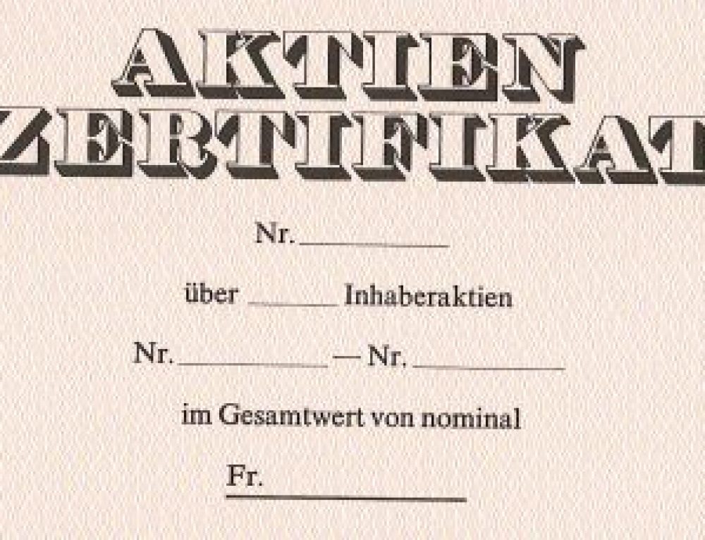 Teilabschaffung Inhaberaktien